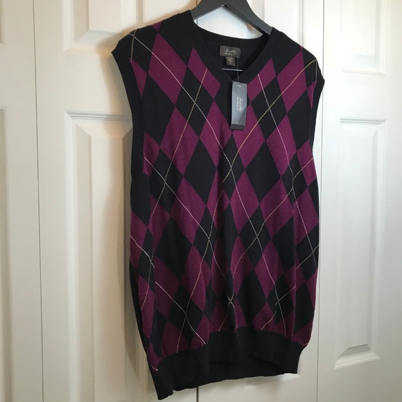 Tasso Elba Mens Argyle Golf Sweater Vest NWT sz L - Picture 3 of 5
